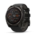 fenix 8 51mm SOLAR Sapphire, karbonszürke DLC titanium, fekete/sötétszürke szilikon szíjjal (ED XD)