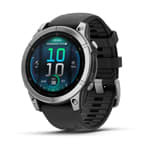 fenix E 47mm AMOLED, acél, fekete szilikon szíjjal (ED)