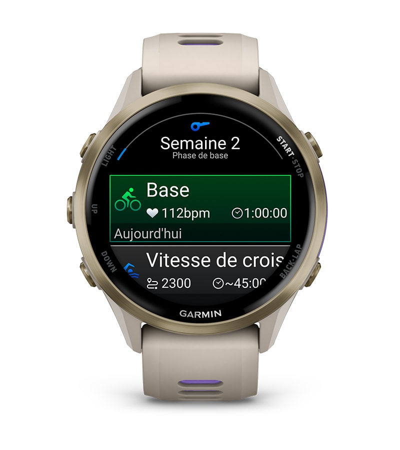 Vue latérale de la Garmin Forerunner 970