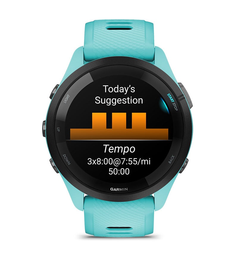 Garmin Forerunner 265 Running Smartwatch, Colorful AMOLED Display, Training  Metrics and Recovery Insights, Black and Powder Gray 