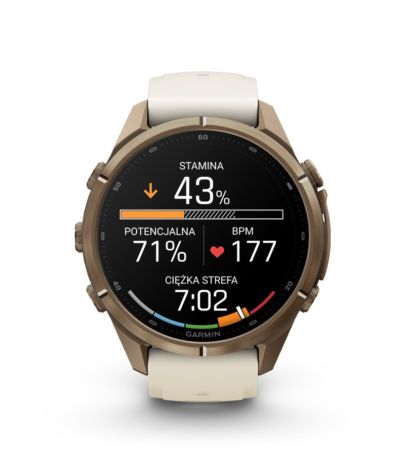 Fenix 9 Pro inReach 43 mm Tytanowy w kolorze Autumn Gold z silikonowym paskiem w kolorze Cream / French Gray