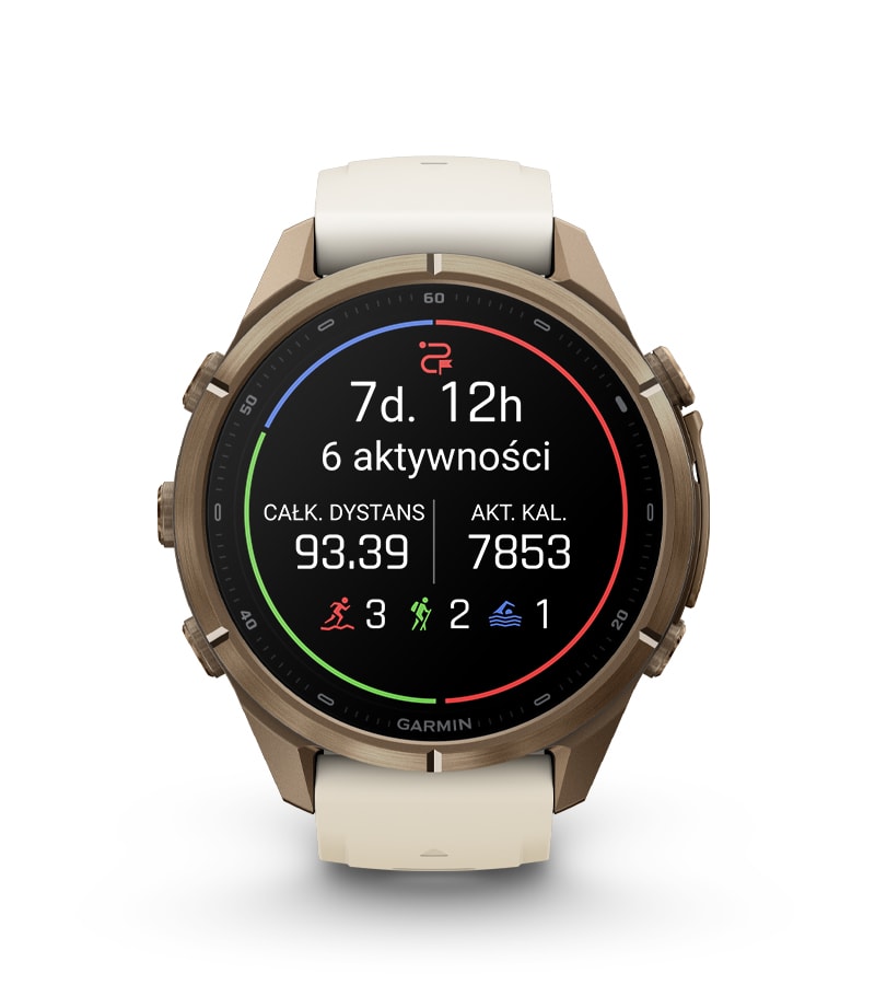 Fenix 9 Pro inReach 43 mm Tytanowy w kolorze Autumn Gold z silikonowym paskiem w kolorze Cream / French Gray
