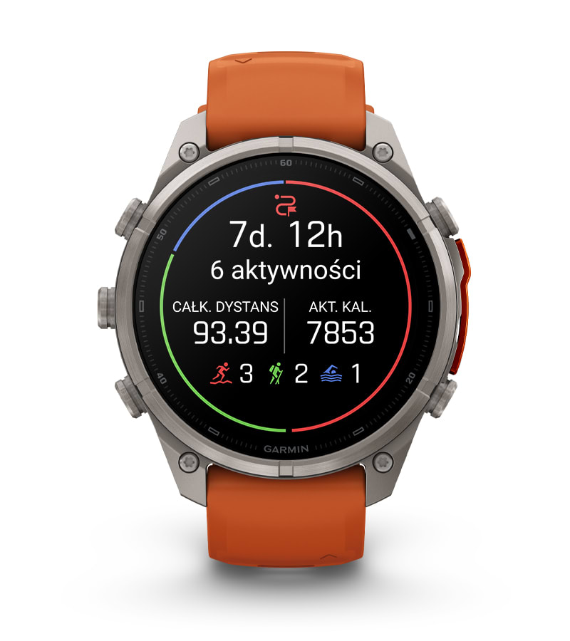 Fenix 9 Pro inReach 47 mm Tytanowy ze sk&oacute;rzanym paskiem w kolorze Walnut