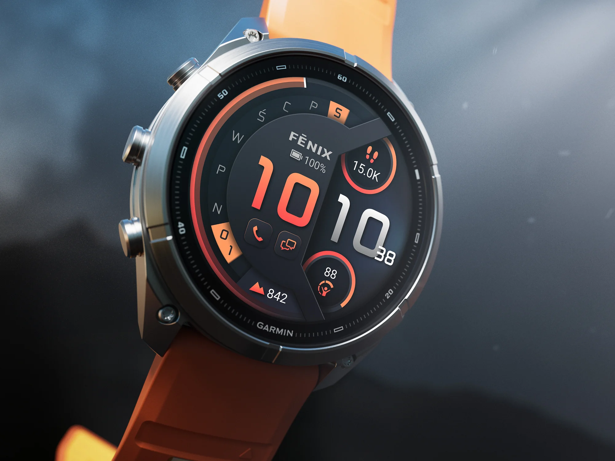 Zbliżenie na tytanową kopertę i krawędź smartwatcha Garmin Fenix 9 Pro