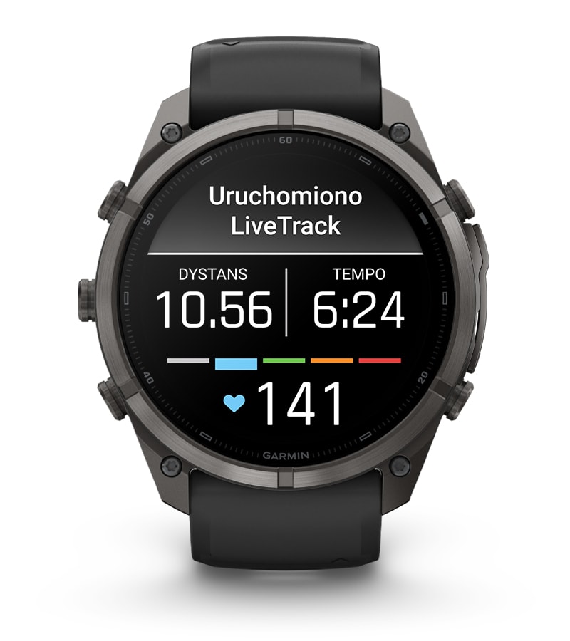 Fenix 9 Pro inReach 51 mm Tytanowy z silikonowym paskiem w kolorze Graphite / Black