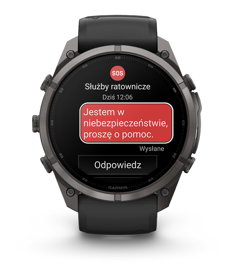 Fenix 9 Pro inReach 51 mm Tytanowy z silikonowym paskiem w kolorze Graphite / Black
