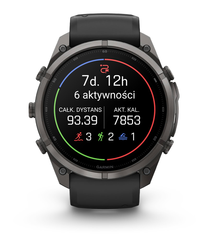 Fenix 9 Pro inReach 51 mm Tytanowy z silikonowym paskiem w kolorze Graphite / Black
