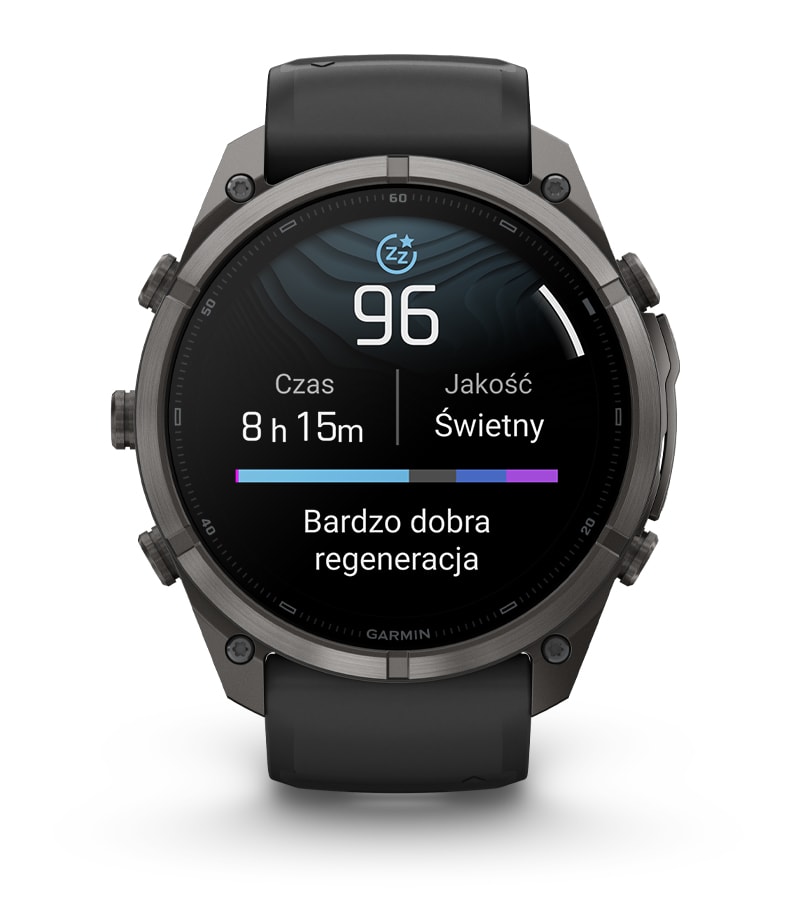 Fenix 9 Pro 51 mm Tytanowy w kolorze Carbon Gray z powłoką (DLC) z silikonowym paskiem w kolorze Black / Pebble Gray
