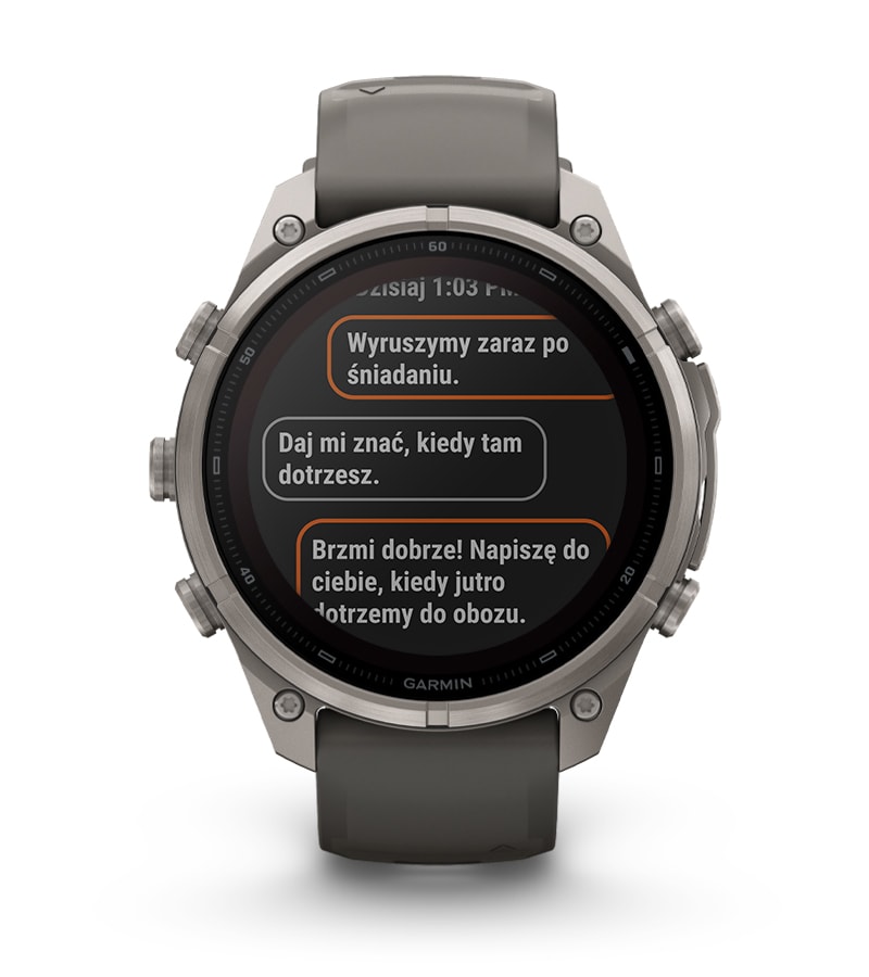 Fenix 9 Pro inReach Solar 47 mm Tytanowy z silikonowym paskiem w kolorze Pebble Gray z mapą PL TOPO