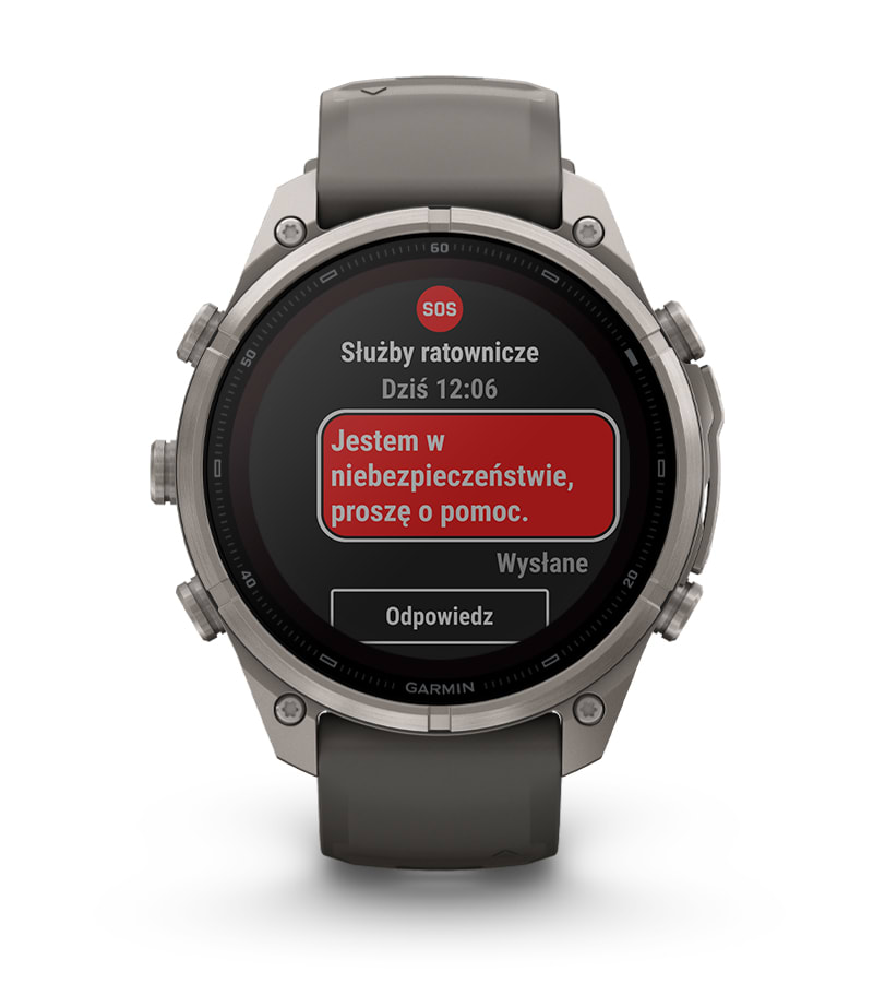 Fenix 9 Pro inReach Solar 47 mm Tytanowy z silikonowym paskiem w kolorze Pebble Gray z mapą PL TOPO