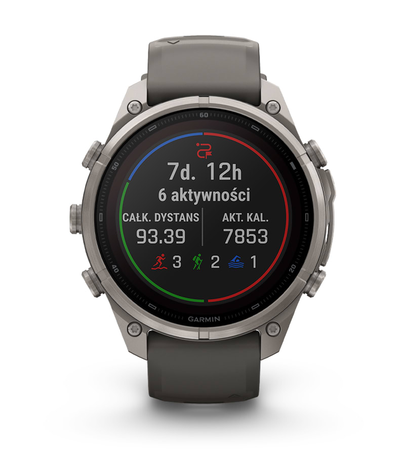 Fenix 9 Pro inReach Solar 47 mm Tytanowy z silikonowym paskiem w kolorze Pebble Gray z mapą PL TOPO