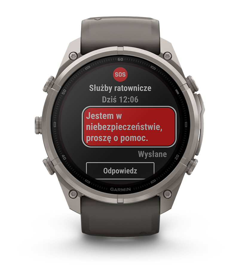 Fenix 9 Pro inReach Solar 51 mm Tytanowy z silikonowym paskiem w kolorze Pebble Gray