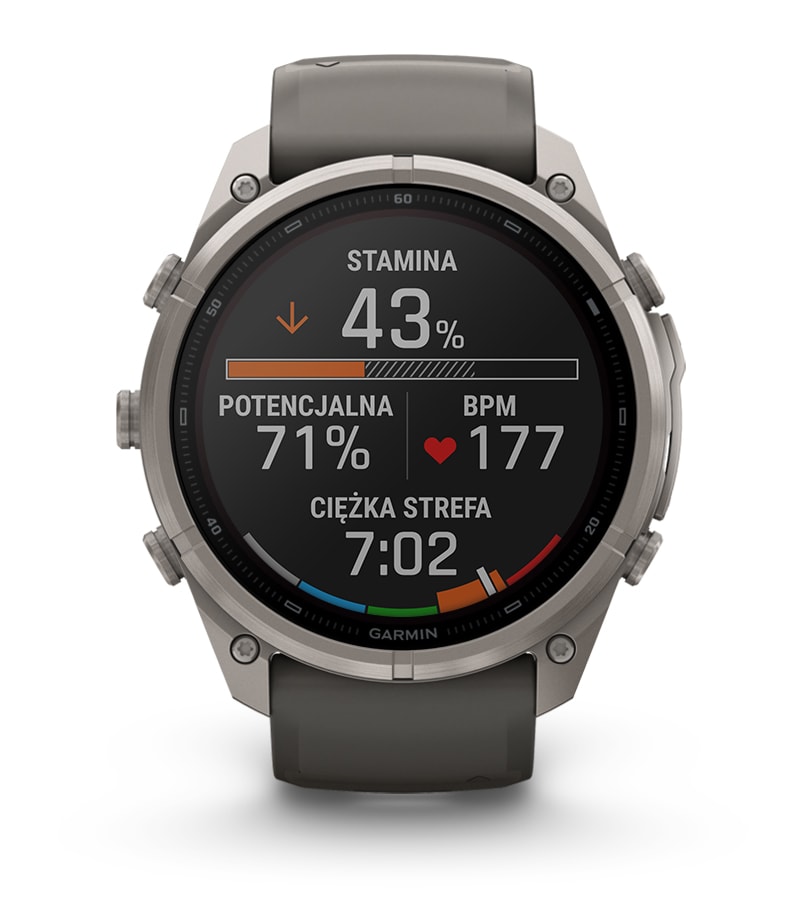 Fenix 9 Pro inReach Solar 51 mm Tytanowy z silikonowym paskiem w kolorze Pebble Gray