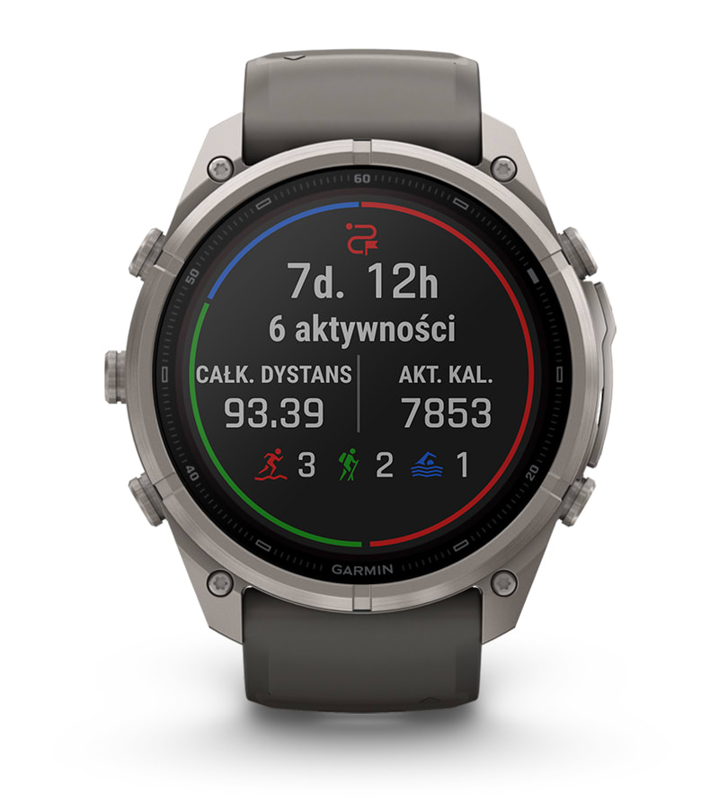 Fenix 9 Pro inReach Solar 51 mm Tytanowy z silikonowym paskiem w kolorze Pebble Gray