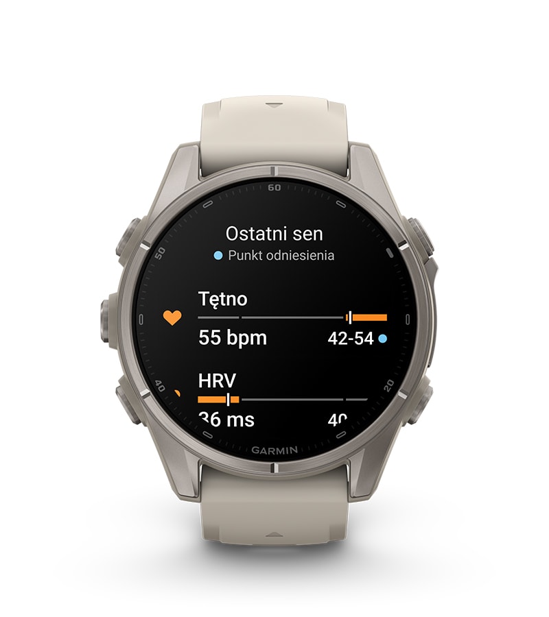 Fenix 9 43 mm Tytanowy z silikonowym paskiem w kolorze Pebble Gray