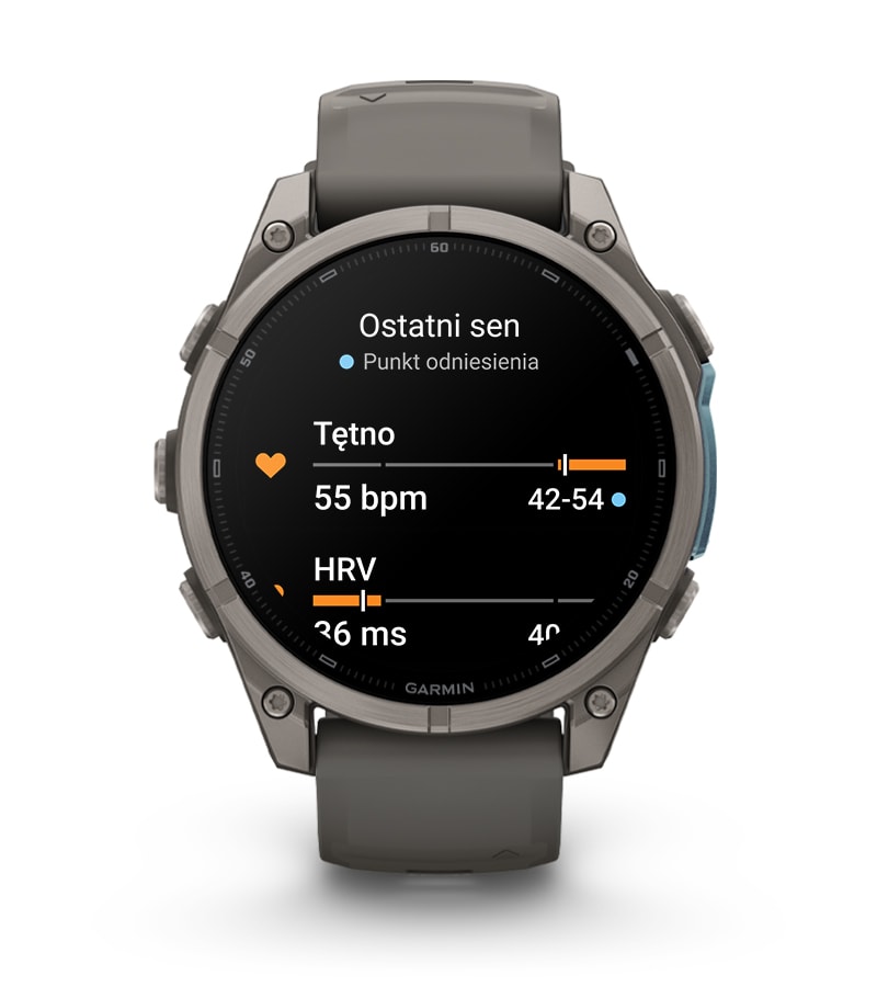 Fenix 9 47 mm Tytanowy z silikonowym paskiem w kolorze Pebble Gray
