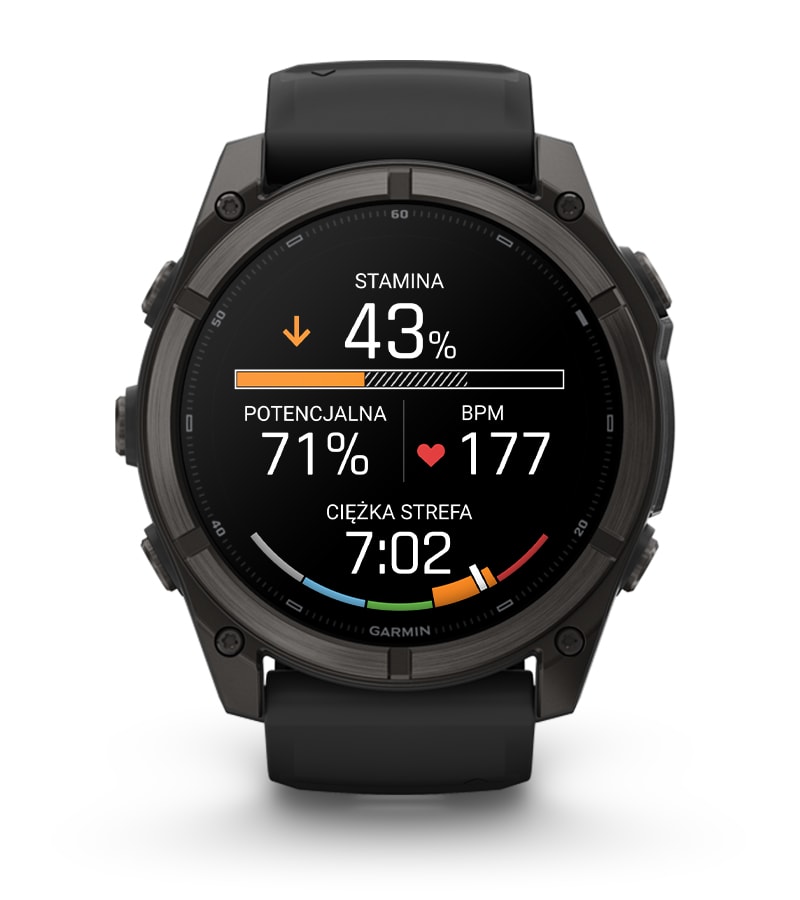 Fenix 9 51 mm Tytanowy w kolorze Carbon Gray z powłoką (DLC) z silikonowym paskiem w kolorze Black