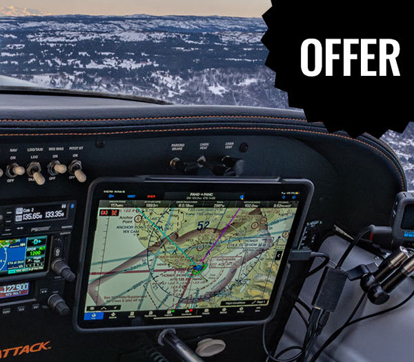 A screen with flight plan mapping in a cockpit setting