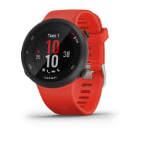 Garmin Forerunner 45S - Reloj de correr con GPS de 1.496 pulgadas (blanco)  - 010-02156-00 con kit de accesorios incluidos, auriculares inalámbricos  Deco Gear Sport, cargador de llavero portátil y protector de pantalla Deco  Essentials  