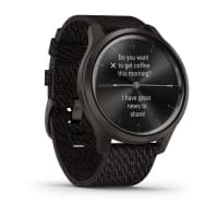  Garmin Vivomove HR, reloj inteligente híbrido para hombres y  mujeres, negro ónix con banda de gamuza marrón claro : Electrónica