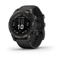 Garmin Fenix 7x Pro Sapphire Solar Edition Titanium With Fog Gray/ember  Orange Band, Wearable Accessories, Electronics