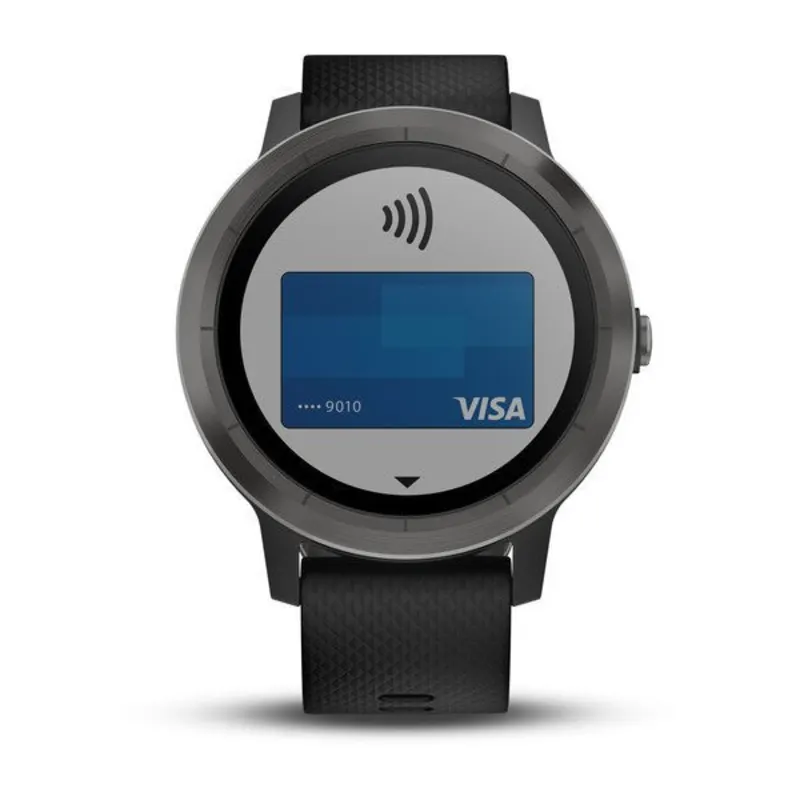 Garmin 010-01769-01 Vivoactive 3, GPS Smartwatch with Contactless Payments  and Built-In Sports Apps, Black with Silver Hardware