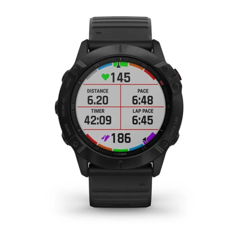 Garmin Fenix 6 Pro, reloj GPS multideportivo premium, características de  mapeo, música, orientación de ritmo ajustado de grado y sensores de pulso  de