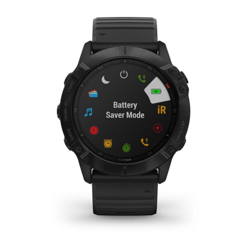 Garmin fenix 6X Pro Solar GPS Smartwatch, Titanium Carbon Gray with Black  Band 010-02157-20