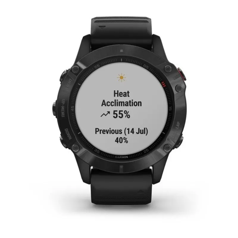  Garmin fenix 6 Sapphire, Premium Multisport GPS Watch, Features  Mapping, Music, Grade-Adjusted Pace Guidance and Pulse Ox Sensors, Carbon  Gray DLC with Black Band : Electronics