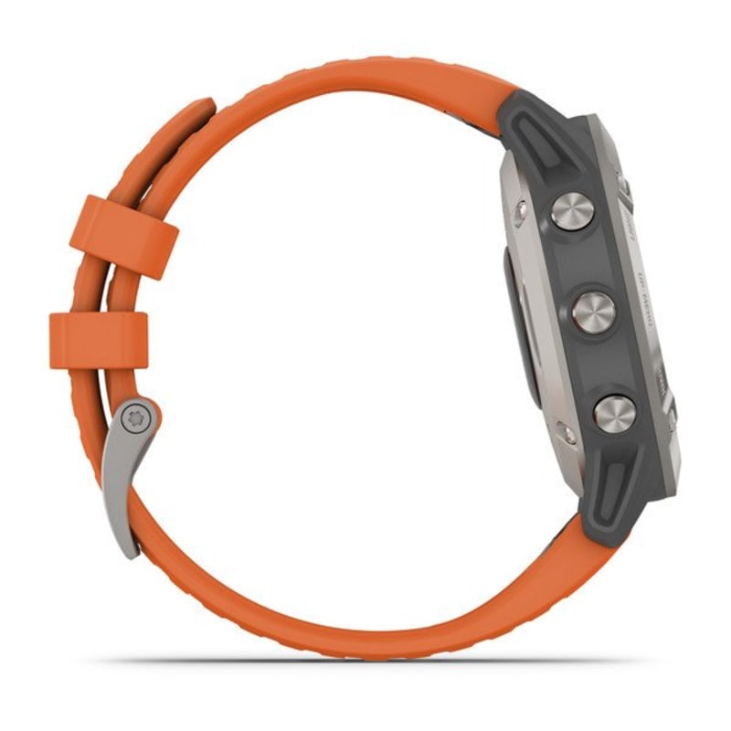 Garmin fēnix® 6 - Pro and Sapphire Editions - Titanium with Ember Orange  Band 