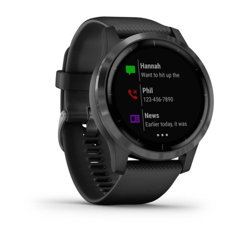 Garmin 010-02174-01 Vivoactive 4, reloj inteligente GPS, cuenta con música,  monitoreo de energía corporal, entrenamientos animados, sensores de pulso