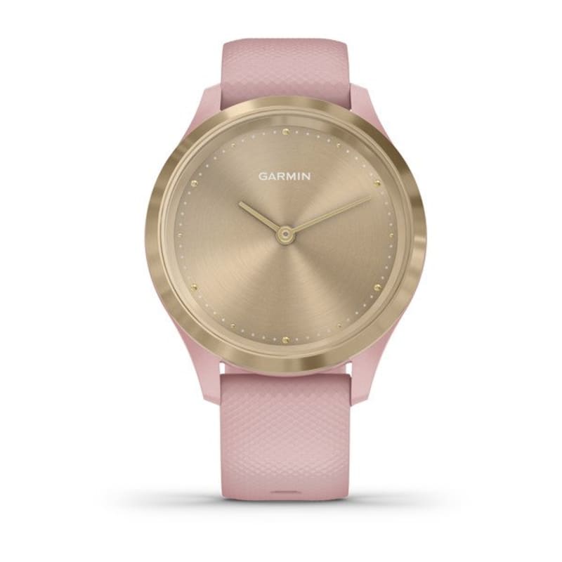 Garmin vivomove Style, Hybrid Smartwatch with Real Watch Hands and Hidden  Color Touchscreen Displays, Rose Gold with White Silicone Band