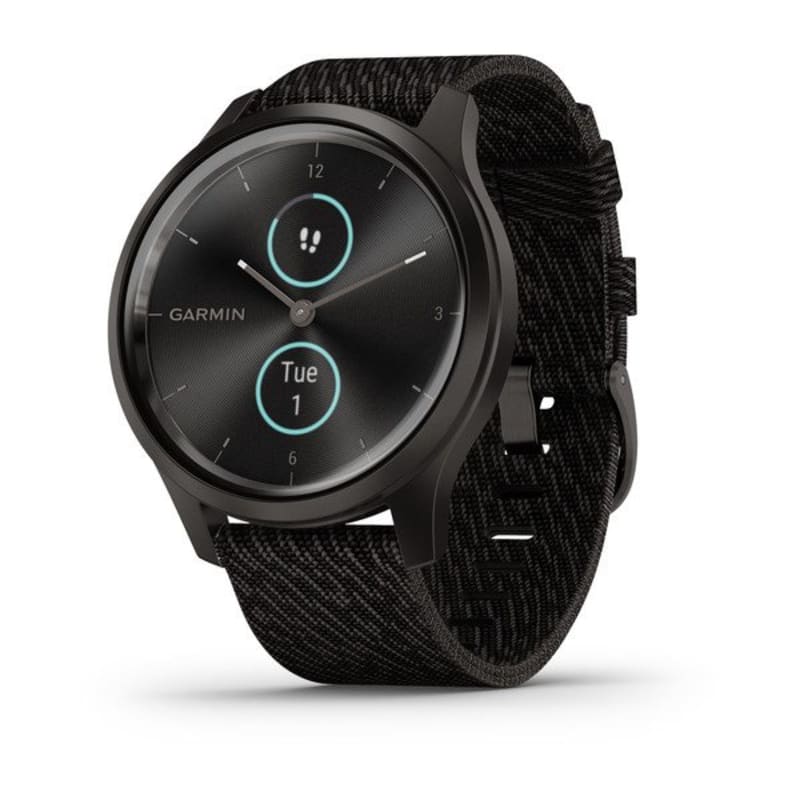  Garmin Vivomove HR, reloj inteligente híbrido para hombres y  mujeres, negro ónix con banda de gamuza marrón claro : Electrónica