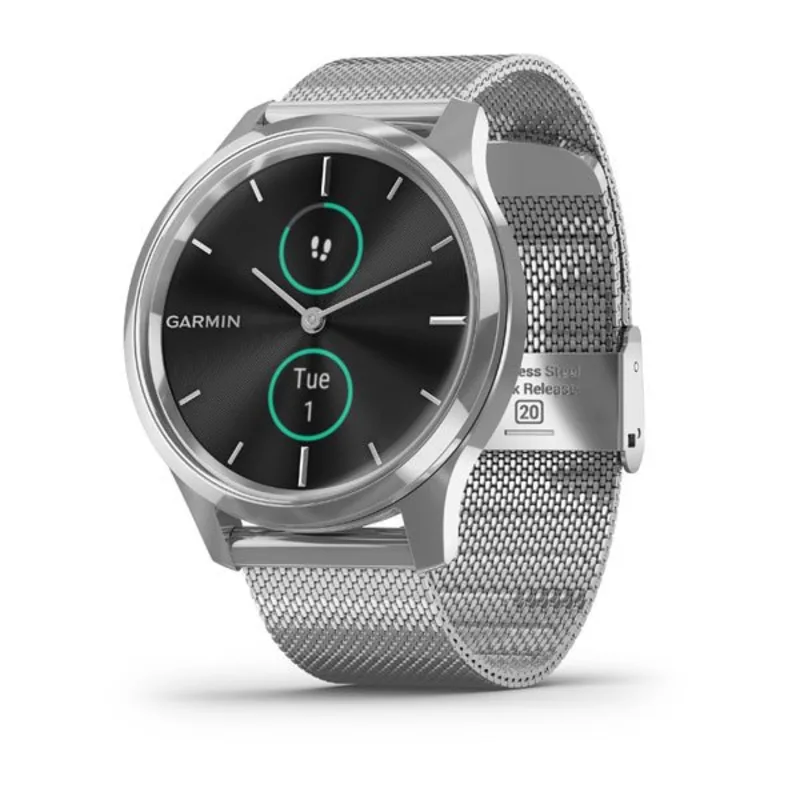 Garmin vivomove Sport, Hybrid Smartwatch, Health and Wellness Features,  Touchscreen, Light Green