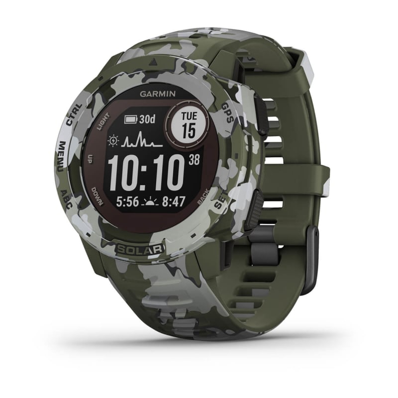 Garmin Instinct® Solar: Camo Edition  Smartwatch con función de carga solar