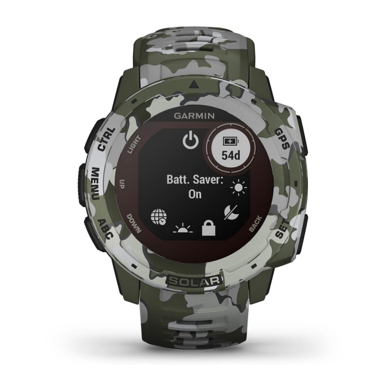 Garmin Instinct Solar Camo Edition Aurinkolatausta tukeva alykello