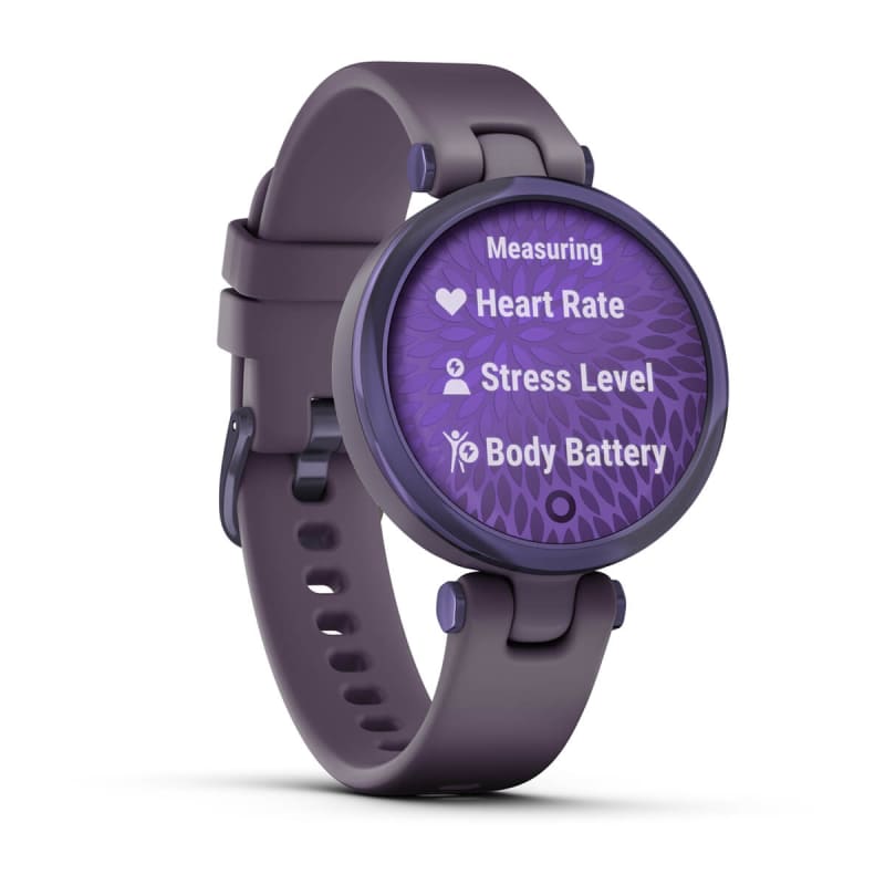 Wearable4U Garmin Lily Sport - Reloj inteligente de fitness para mujer,  color oro crema, paquete de banco electrónico de silicona rosa polvo,  regalo
