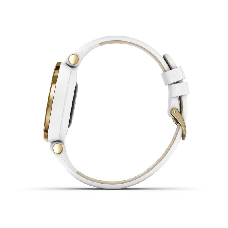 Garmin Lily - Reloj inteligente clásico para mujer con Wearable4U Power  Bundle (bisel dorado claro con correa de cuero italiano blanca)