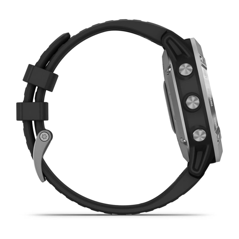 RELOJ GARMIN FENIX 6 SOLAR Plateado Con Correa Negra