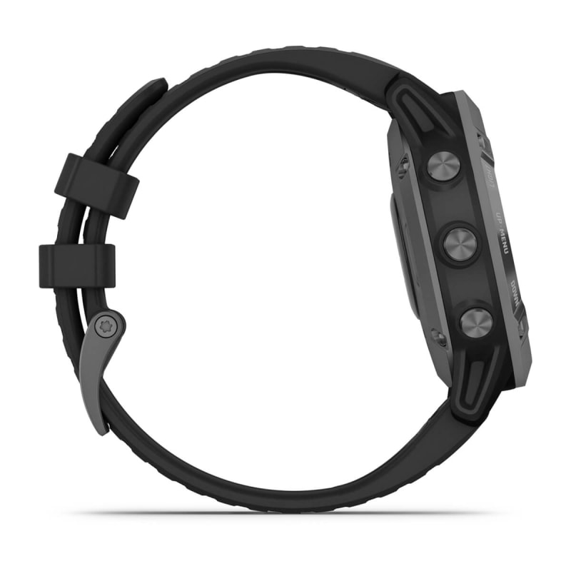  Garmin Fenix 6 Pro Solar (GPS, 1.4 pulgadas) Multideporte  alimentado por energía solar, características y datos de entrenamiento  avanzados, color negro con banda gris pizarra (renovada) : Electrónica