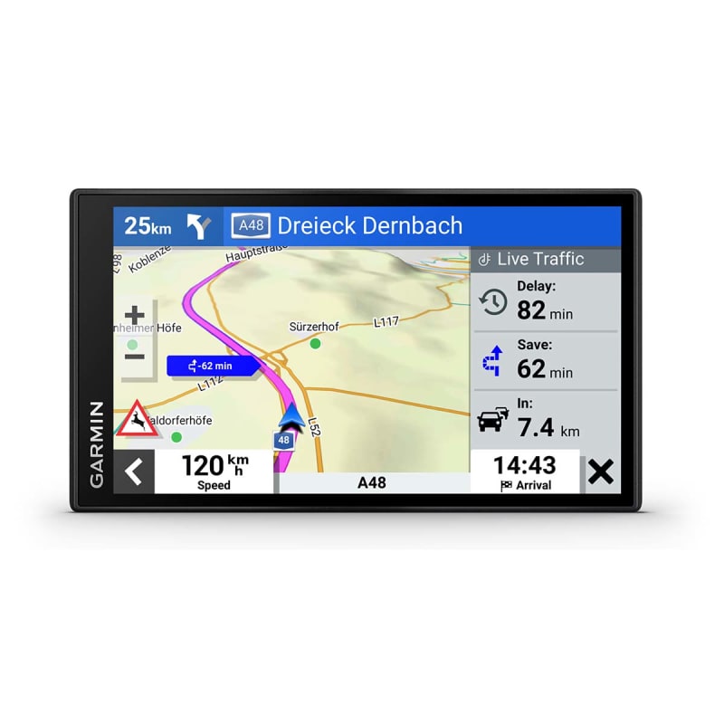  Garmin DriveSmart 66, 6-inch Car GPS Navigator with Bright,  Crisp High-Res Maps and Voice Assist with Wearable4U Power Pack Bundle :  Electronics