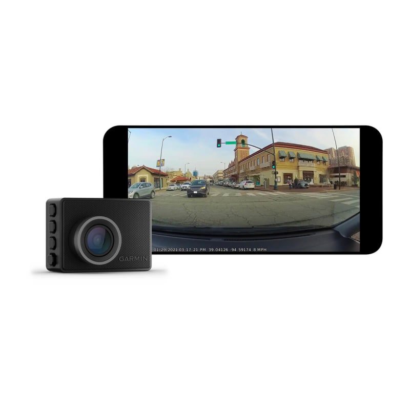 Garmin 010-02504-00 Dash Cam Mini 2, Tiny Size, 1080p and 140-degree FOV,  Monitor Your Vehicle While Away w/ New Connected Features, Voice Control