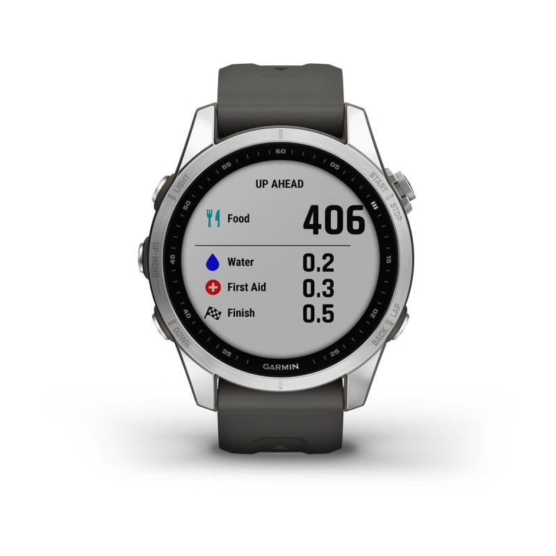 Garmin Fenix 7s Solar - 42 Mm - Gris Ardoise - Montre De Sport Avec Bracelet  - Silicone - Noir - Taille Du Poignet : 108-182 Mm - Affichage 1.2' - 16 Go  - Bluetooth, Wi-Fi, Ant+ - 63 G