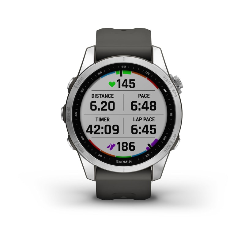 Garmin Fenix 7S - Silver with Graphite Band