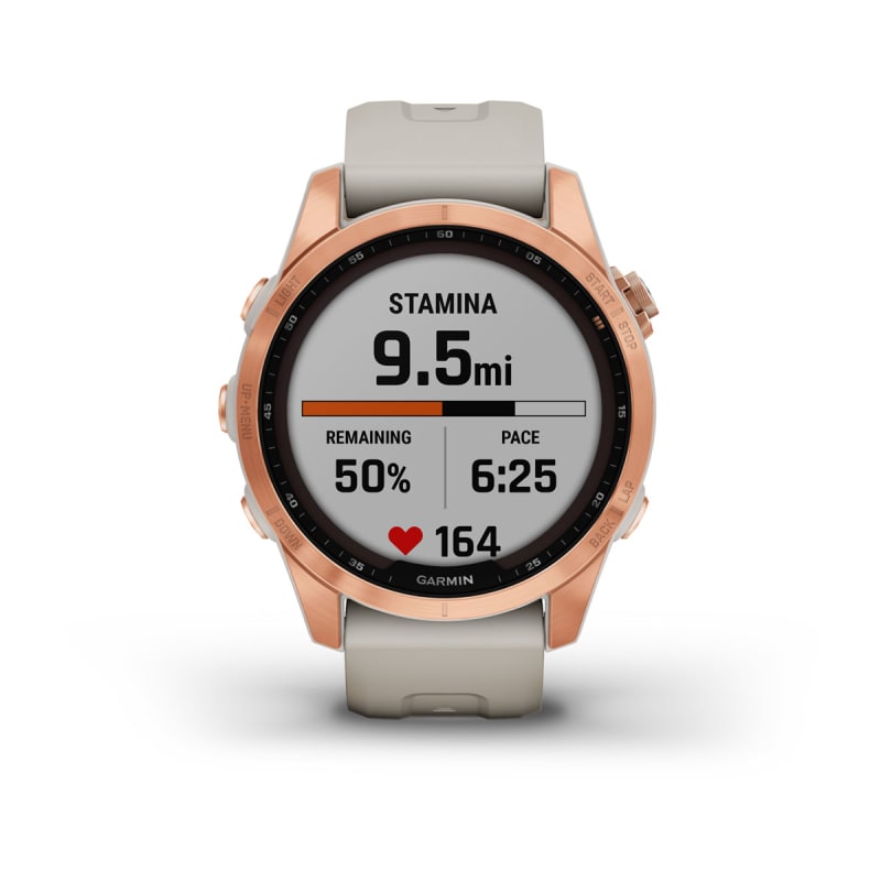 Garmin fenix 7S Pro Solar, Sapphire, Soft Gold Steel Light Sand with  Accessories