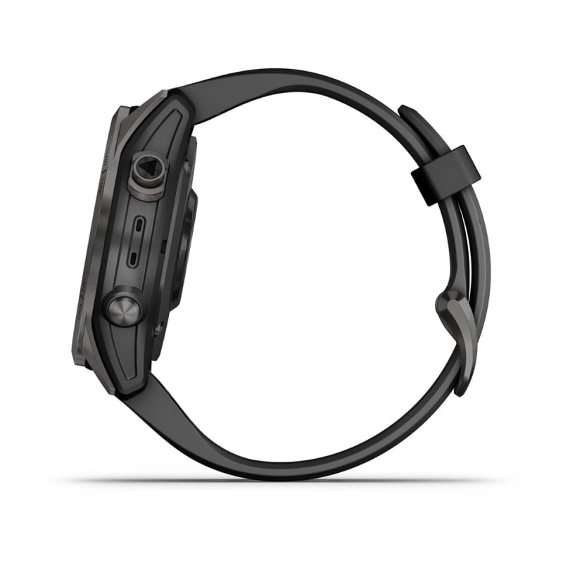  Garmin Fenix 7 Sapphire Solar - Reloj inteligente de aventura,  con capacidad de carga solar, reloj resistente para exteriores con GPS,  pantalla táctil, características de salud y bienestar, titanio DLC negro