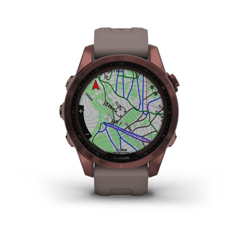 Garmin Fenix 7S - Reloj inteligente de aventura de tamaño más pequeño, con  capacidad de carga solar, resistente reloj para exteriores con GPS