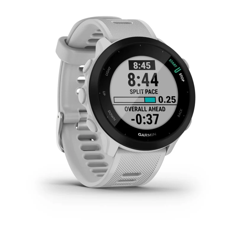 Garmin Forerunner® 55 GPS Running Smartwatch, White/Black - Worldshop