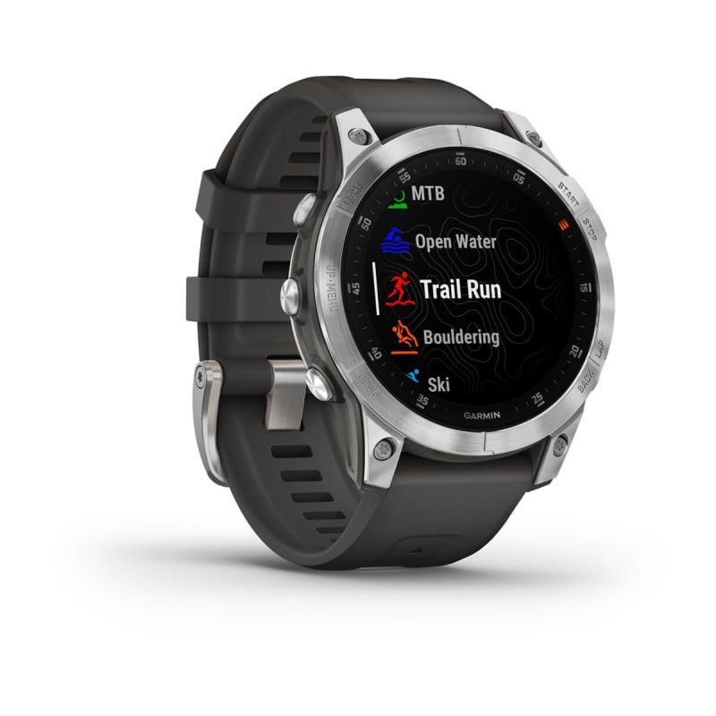 Garmin Epix 2 Glass, Silver / Gray Silicone Band