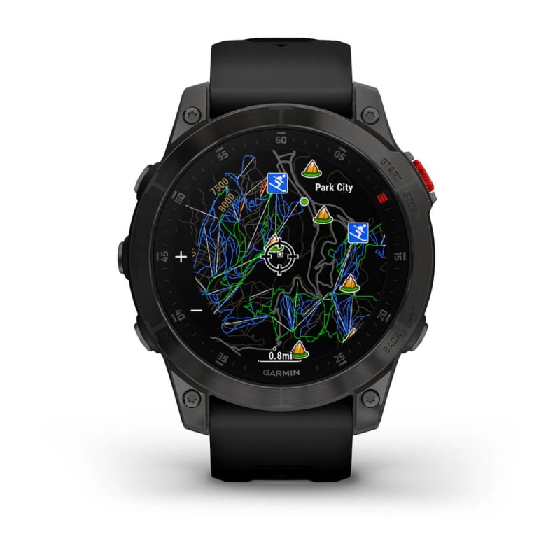  Garmin Fenix 7 Pro – Sapphire Solar Edition: Titanium 47 mm  Smartwatch Up to 22 Days Battery Life, Multisport & Outdoor  High-Performance Multi-Band GPS Watch w/Flashlights & Wearable4U Gift  Bundle 